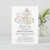 モロッコティーポットウォーターカラーボホブライダルシャワー 招待状 (スタンド正面)