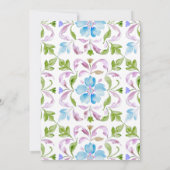 モロッコティーポットウォーターカラーボホブライダルシャワー 招待状 (裏面)