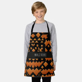 モロッコテクス伝統的チャ数学ジオメトリパターン エプロン (着用した状態)