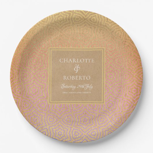 モロッコデザートシック結婚ズ ペーパープレート (正面)