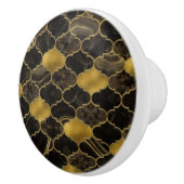 モロッコトレリスブラックマーブルアンド金ゴールド セラミックノブ (右)