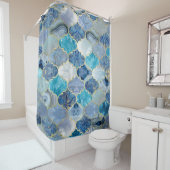 モロッコトレリスブルーミネラル質感 シャワーカーテン (インサイチュ)