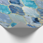 モロッコトレリスブルーミネラル質感 ラッピングペーパー (角)