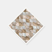 モロッコトレリス白大理石と金ゴールド スタンダードカクテルナプキン (角)