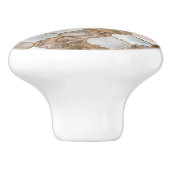 モロッコトレリス白大理石と金ゴールド セラミックノブ (側面)