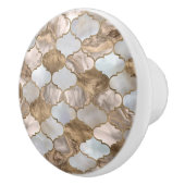 モロッコトレリス白大理石と金ゴールド セラミックノブ (右)