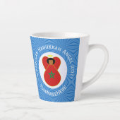 モロッコハヌカエンジェルパーソナライズされた国旗 カフェラテマグ (右)