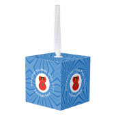 モロッコハヌカエンジェルパーソナライズされた国旗 キューブオーナメント (裏面アングル)