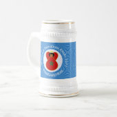 モロッコハヌカエンジェルパーソナライズされた国旗 ビールジョッキ (正面左)