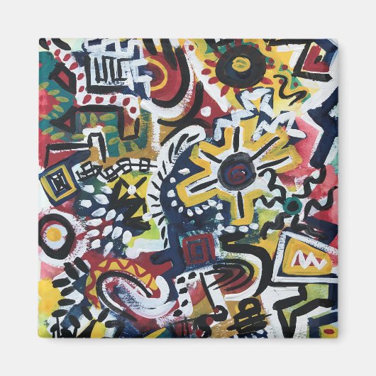 モロッコハンド絵を描アモダンート マグネット (正面)