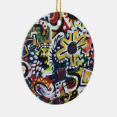 モロッコハンド絵を描抽象芸術 セラミックオーナメント (右)