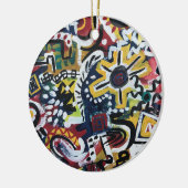 モロッコハンド絵を描抽象芸術 セラミックオーナメント (左)
