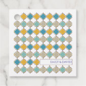 モロッコパターンタイルブルーゴールデン結婚ズ フェイバータグ (正面)