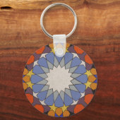 モロッコパターンブルーオレンジキーチェーン キーホルダー (正面)