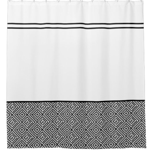 モロッコパターン>白黒シャワーカーテン シャワーカーテン (正面)