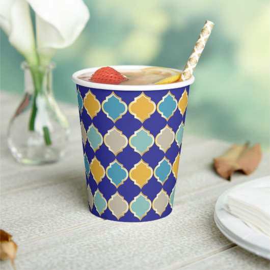 モロッコパタ王室のンブルーゴールデン結婚ズ 紙コップ (インサイチュ)