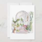 モロッコパティオウォーターカラーエレガンス結婚ズ 招待状 (裏面)