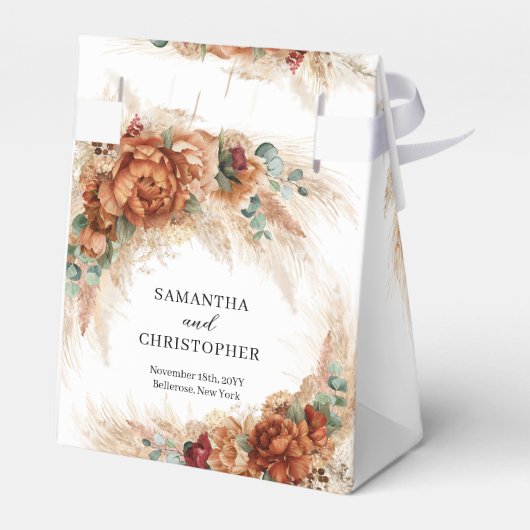 モロッコパンパス&テラコッタフローラビーチ結婚式 フェイバーボックス (裏面サイド)