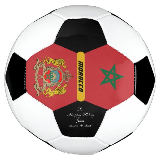 モロッコパーソナライズされた、国旗、サッカーの写真 サッカーボール (回転)