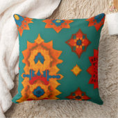 モロッコファブリックエキゾチック赤オレンジティール(緑がかった色)グリーンL クッション (ブランケット)