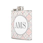 モロッコフラワーモノグラムパーソナライズされた フラスク (左)