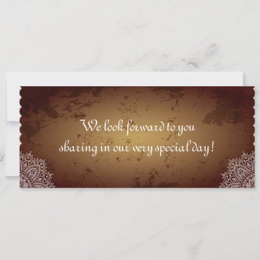 モロッコブラウンボードパス結婚式招待状 招待状 (裏面)