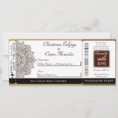 モロッコブラウンボードパス結婚式招待状 招待状 (正面)