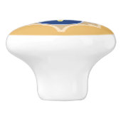 モロッコブルーと金ゴールドの色相の形状 セラミックノブ (側面)