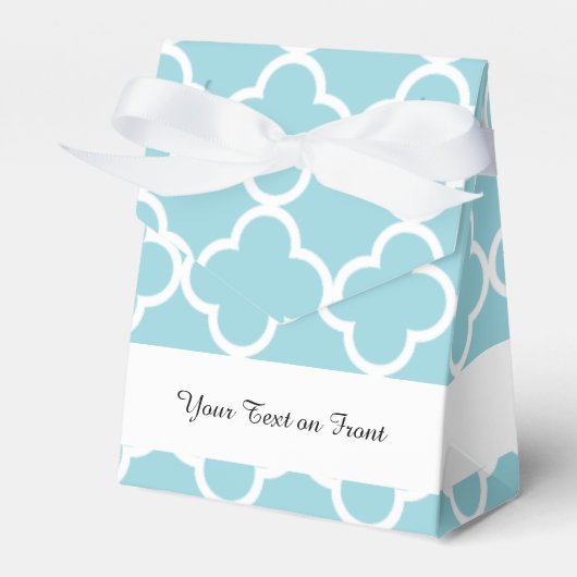 モロッコブルーホワイトクローバーパターン フェイバーボックス (正面サイド)
