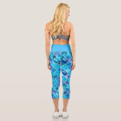 モロッコブルー大理石の美しい水彩模様 カプリレギンス (裏面)