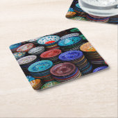 モロッコプレートアットマーケット スクエアペーパーコースター (アングル)