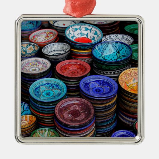 モロッコプレート市場 メタルオーナメント (正面)