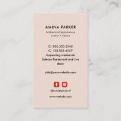 モロッコベリーダンサー水彩色ピンク 名刺 (裏面)