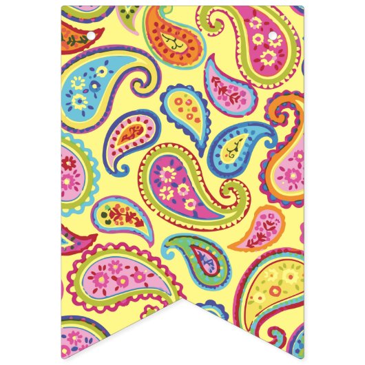 モロッコペイズリーかわいいカラフル誕生日パーティー バンティングフラッグ (第1の旗)