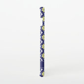 モロッコボヘミアン黄色の花の青いパターン SAMSUNG GALAXYケース (右側)