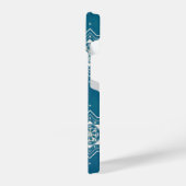 モロッコポルトガル語ブルーアズレジョスのタイル模様 iPhoneケース (左側面)