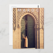 モロッコマラケシュ建築の美しい扉 ポストカード (正面/裏面)