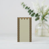 モロッコミントグリーンとタン 名刺 (スタンド正面)