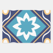 モロッコモザイクタイルのパターンのアートワーク ラッピングペーパーシート (正面2)