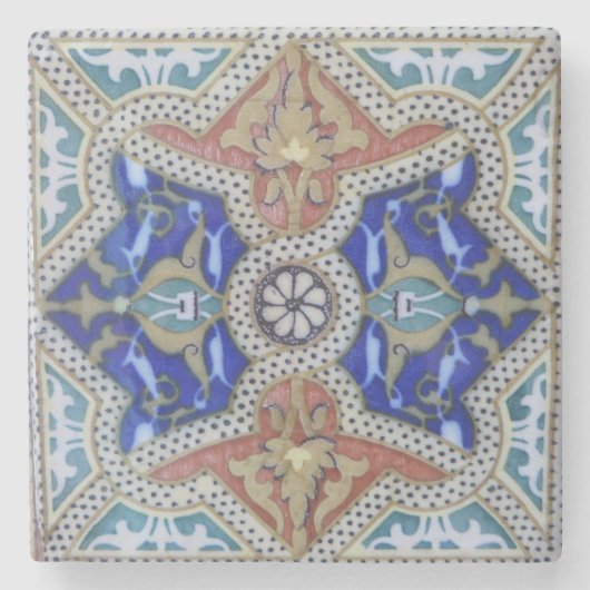 モロッコモザイクタイル写真 – 石コースター ストーンコースター (正面)