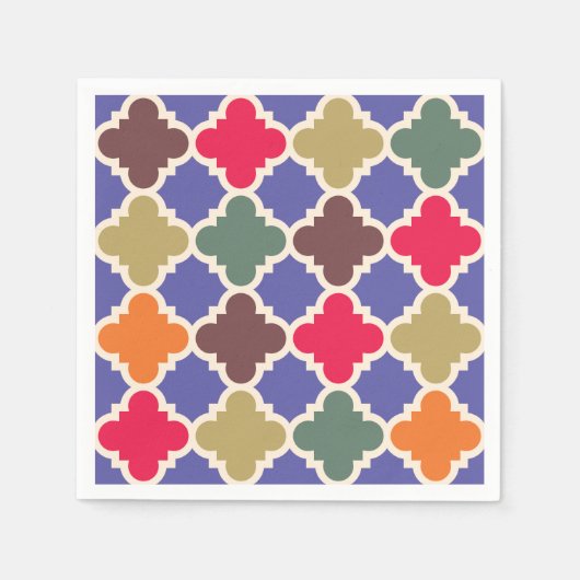 モロッコモザイクパターン スタンダードカクテルナプキン (正面)