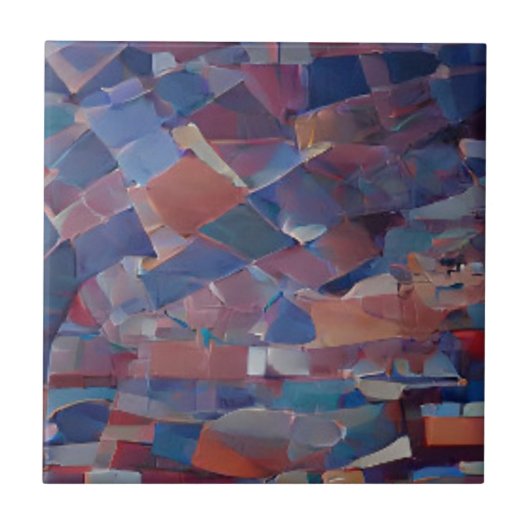 モロッコモザイクブルー数々のティール（緑がかった色）色の装飾品 タイル (正面)