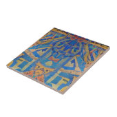 モロッコモザイクブルー数々のティール（緑がかった色）色の装飾品 タイル (側面)