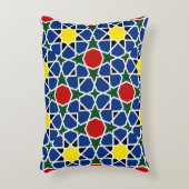 モロッコモザイク幾何学的パターンデザインタイル アクセントクッション (正面(垂直))