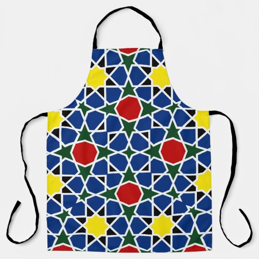 モロッコモザイク幾何学的パターンデザインタイル エプロン (正面)