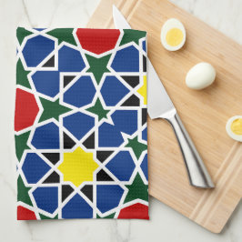 モロッコモザイク幾何学的パターンデザインタイル キッチンタオル