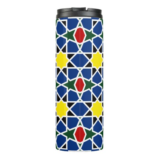 モロッコモザイク幾何学的パターンデザインタイル タンブラー (裏面)