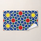 モロッコモザイク幾何学的パターンデザインタイル バスタオルセット (ハンドタオル)