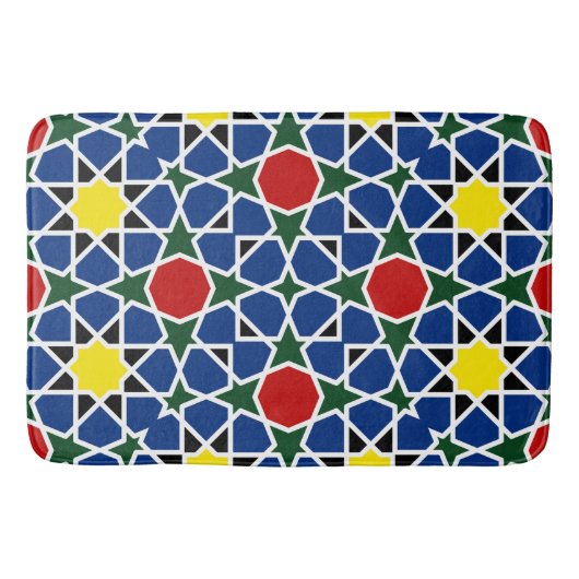 モロッコモザイク幾何学的パターンデザインタイル バスマット (正面)