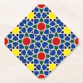 モロッコモザイク幾何学的パターンデザインタイル ペーパーコースター (正面)